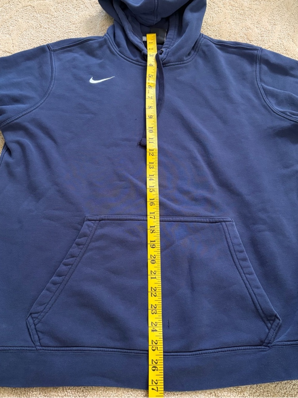 Nike Men's Dark Blue Pullover Hoodie with Swoosh - Picture 7 of 11